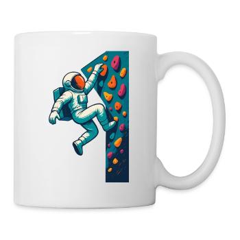 Bouldering Astronaut Hovering Easy Climbing Gesche - Mug - white - Right