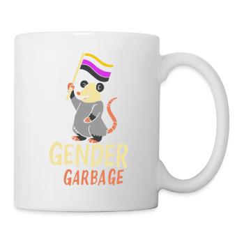 Gender Is Garbage Pride Opossum Design - Tasse - Weiß - Rechts