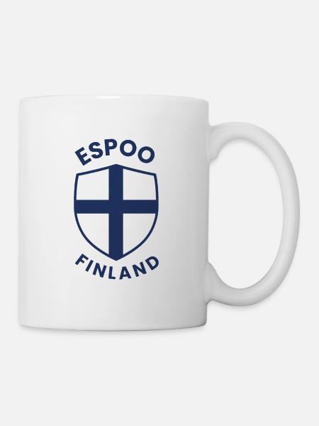 Espoo Finnlands Schilddesign - Tasse - Weiß