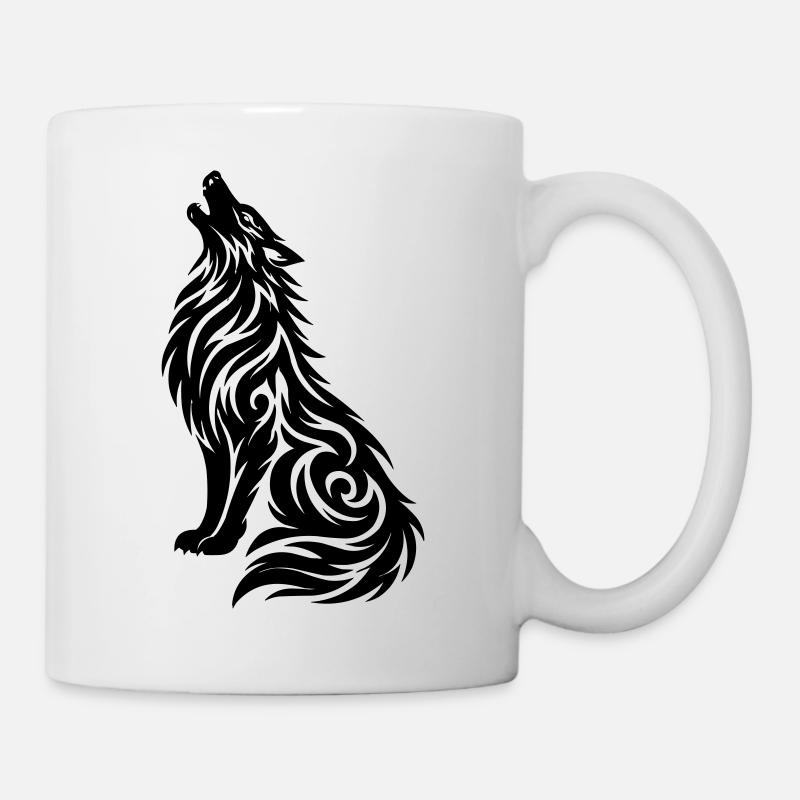 Loup Tribal - Mug blanc - blanc