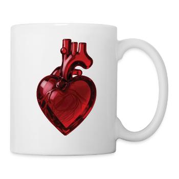 RUBY GLASS HEART - peace & love - Mug - white - Right