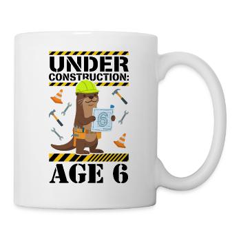 Under Construction 6th Birthday Otter - Mug - white - Right