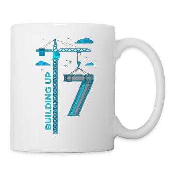 Building Up 7th Birthday Crane - Mug - white - Right