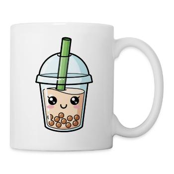 Kawaii-Blasen-Teetassen-Illustration - Tasse - Weiß - Rechts