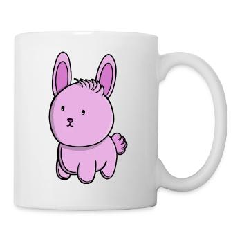 Dessin animé mignon lapin rose Kawaii Rabbit adorable - Mug blanc - blanc - Droite