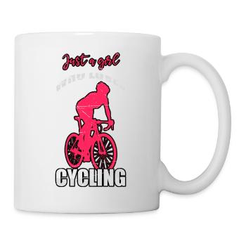 Juste une fille qui aime le vélo - Mug blanc - blanc - Droite