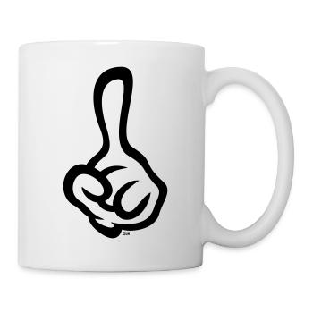 Raised index finger (finger / left hand / 1C) - Mug - white - Right