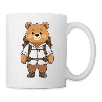 Abenteuerbär mit Rucksack - Tasse - Weiß - Rechts