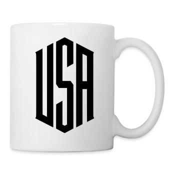 USA Schriftzug Aufschrift - Tasse - Weiß - Rechts