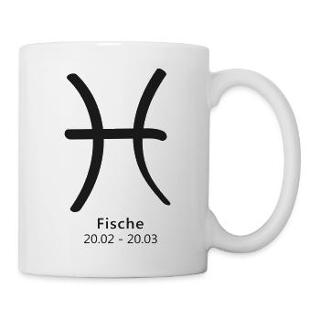 Fische Symbol Sternzeichen 20.02–20.03 - Tasse - Weiß - Rechts