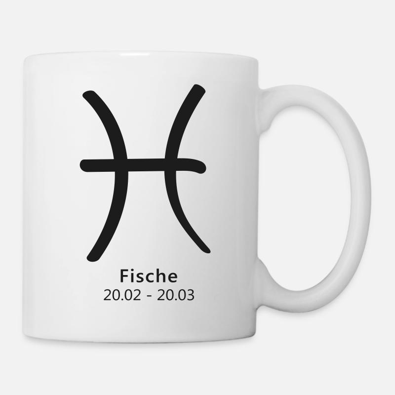 Fische Symbol Sternzeichen 20.02–20.03 - Tasse - Weiß