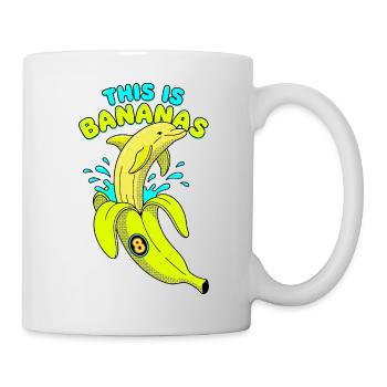 This Is Bananas 8. Geburtstag Delfin - Tasse - Weiß - Rechts