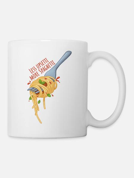 Moins d’upsetti, plus de spaghettis – Meme de la cuisine kawïenne - Mug blanc - blanc