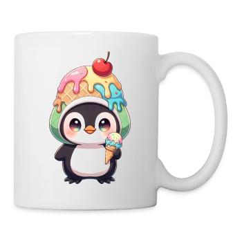 Süßer Pinguin Cartoon Eiscreme Sommer Regenbogen - Mug - white - Right