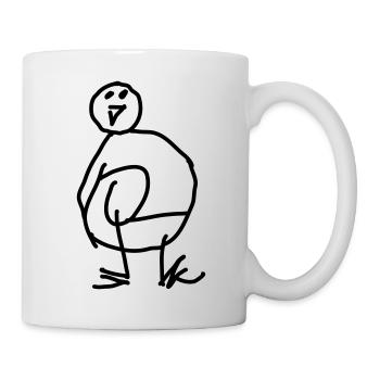 Pingouin Gribouillis - Mug blanc - blanc - Droite