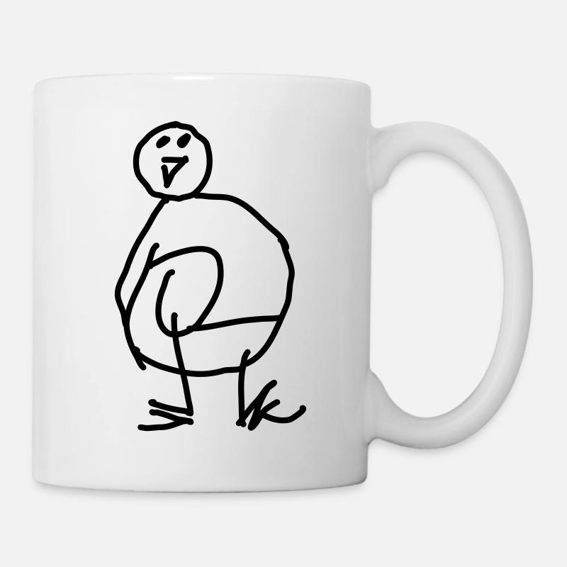 Pingouin Gribouillis - Mug blanc - blanc