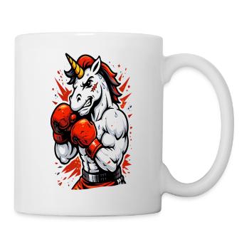 Angry Unicorn Boxing Power Illustration - Mug - white - Right