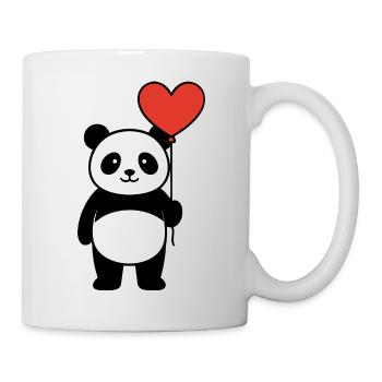 Panda with Heart Balloon - Sweet Love & Valentine's Day - Mug - white - Right