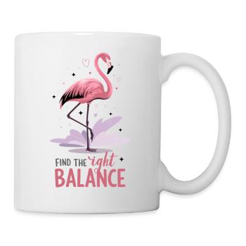 Trouver le bon équilibre Yoga de motivation flamant rose - Mug blanc - blanc - Droite