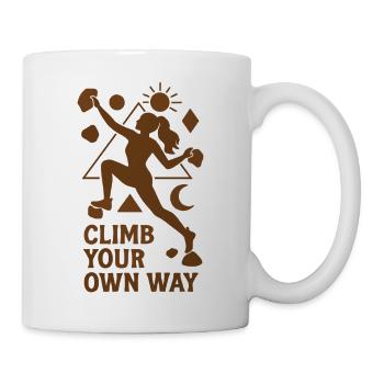 Bouldern Damen Frau Geometrisch Climb Your Own Way - Tasse - Weiß - Rechts