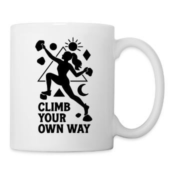 Bouldern Damen Frau Geometrisch Climb Your Own Way - Tasse - Weiß - Rechts