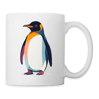 abstrakter Pinguin steht auf Eis Vektor Grafik - Tasse - Weiß - Rechts