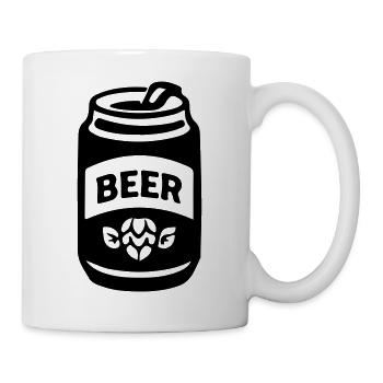 Bierdose Schwarz Symbol - Tasse - Weiß - Rechts