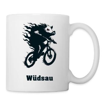 Flame steed on wheel - Mug - white - Right