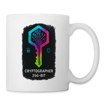 256-Bit-Cybersicherheitskryptograph - Tasse - Weiß - Rechts