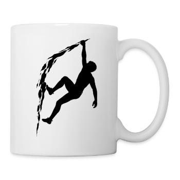 Klettern Silhouette Freiklettern Extrem Sport Berg - Tasse - Weiß - Rechts