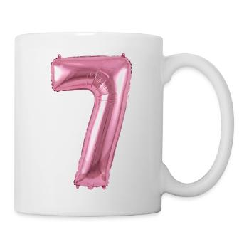 7. Geburtstag Shirt, siebter Geburtstag Helium  - Tasse - Weiß - Rechts