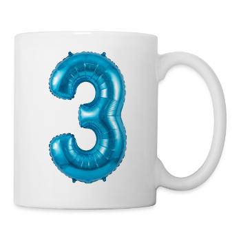 3. Geburtstag Shirt, Blauer Ballon Helium - Tasse - Weiß - Rechts