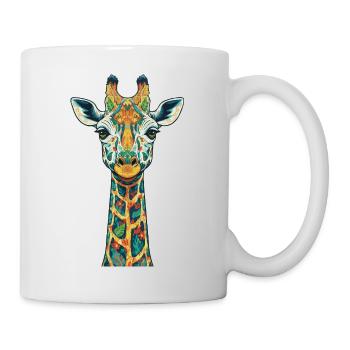 Colorful giraffe art print - Mug - white - Right