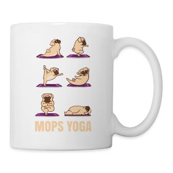 Mops Yoga Meditation Mopshund Yogatraining - Tasse - Weiß - Rechts