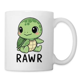 Cute Turtle Cartoon Water Lily Laughing Joy - Mug - white - Right