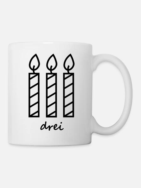 Birthday Three Candles - Mug - white