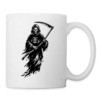 Dark Grim Reaper Skull in Dark Style - Mug - white - Right