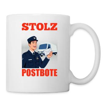 Briefträger STOLZ EIN POSTBOTE ZU SEIN Lustig - Tasse - Weiß - Rechts