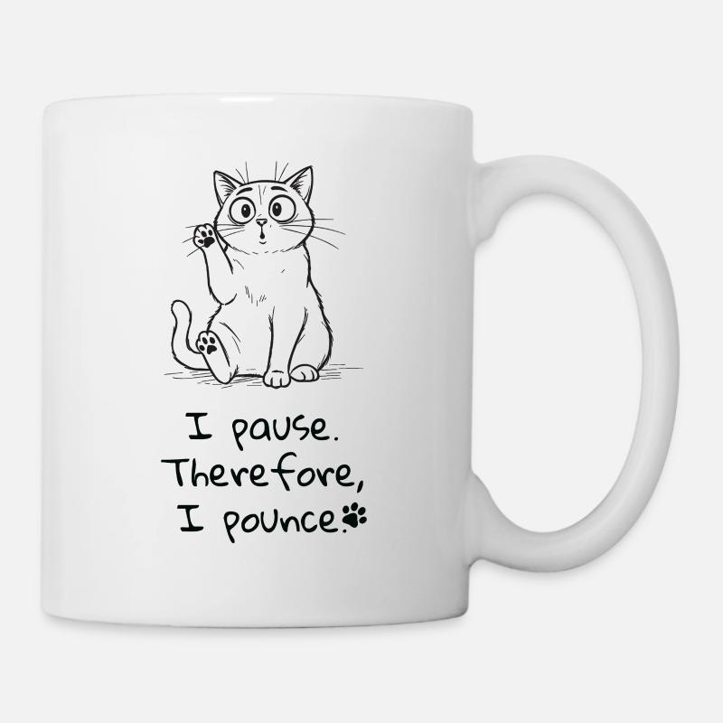 Pause & Bond - T-shirt Cat Lover - Mug blanc - blanc