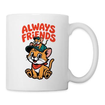 Toujours amis : Amitié chat et souris - Mug blanc - blanc - Droite