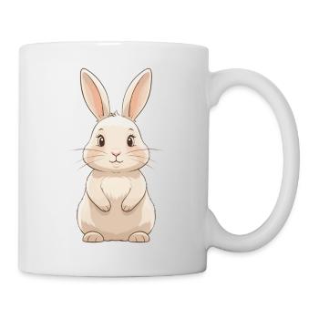 Süßer Hase Cartoon Illustration - Tasse - Weiß - Rechts