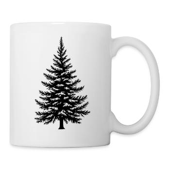 Vecteur épicéa, sapin et conifères - Mug blanc - blanc - Droite