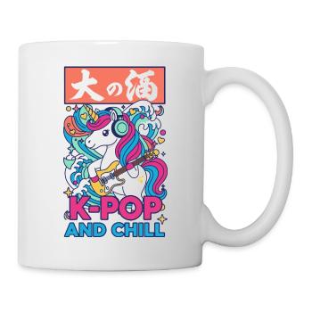 Anime de musique coréenne licorne mignonne et chill - Mug blanc - blanc - Droite