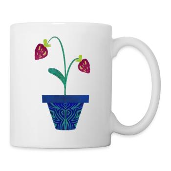 Fraise dans un pot - Mug blanc - blanc - Droite
