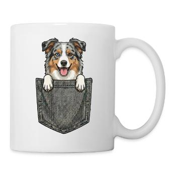 Berger Australien dans la Poche - Chien Mignon - Mug blanc - blanc - Droite
