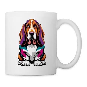 Chien Basset Hound coloré - Mug blanc - blanc - Droite