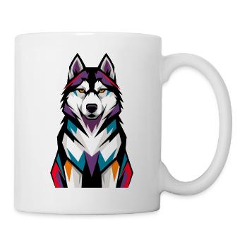 Chien Husky Coloré - Mug blanc - blanc - Droite