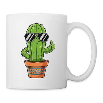Kaktus mit Sonnenbrille Stil - Tasse - Weiß - Rechts