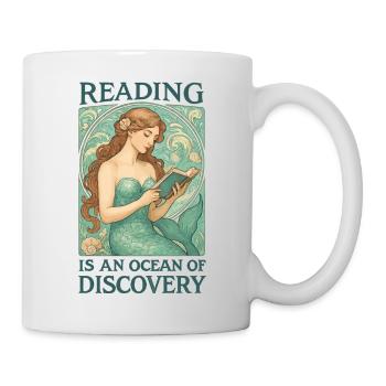 Reading Mermaid in the Ocean of Books - Mug - white - Right