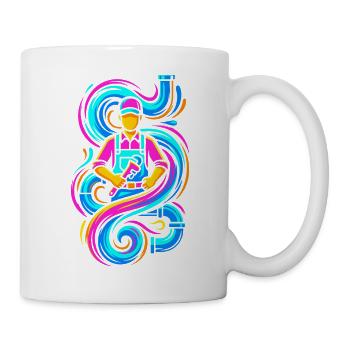 Plumber with wrench - Mug - white - Right